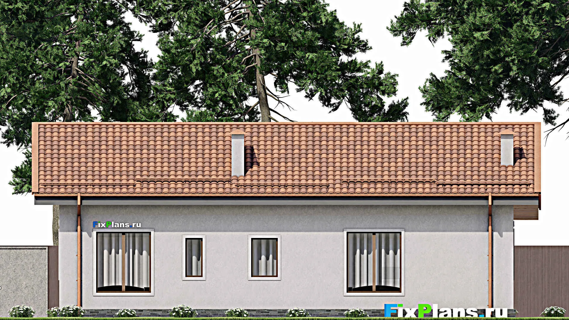 F-10331 - Проект одноэтажного дома 13 на 15, площадью 140 м² с 3 спальнями