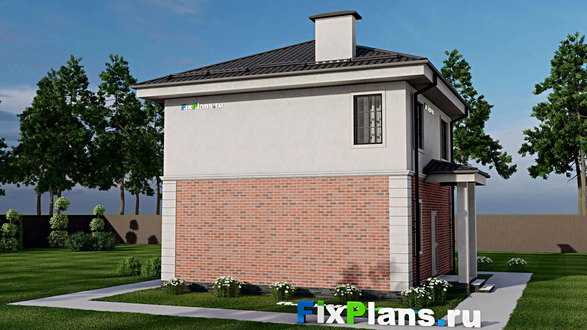 F-12410 - Проект двухэтажного дома 10 на 10, площадью 100 м² с 3 спальнями