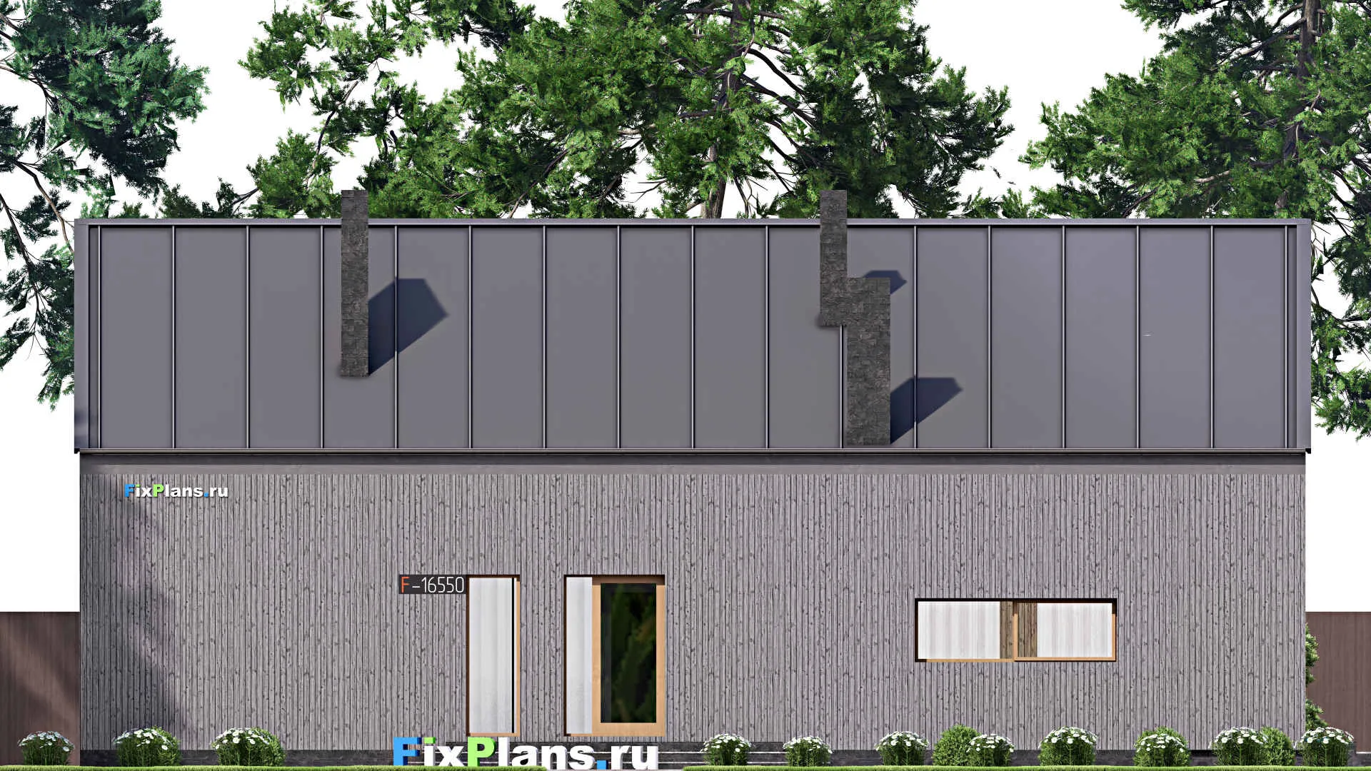 F-16550 - Планы дома с мансардой 13 на 19, площадью 250 м² с 3 спальнями