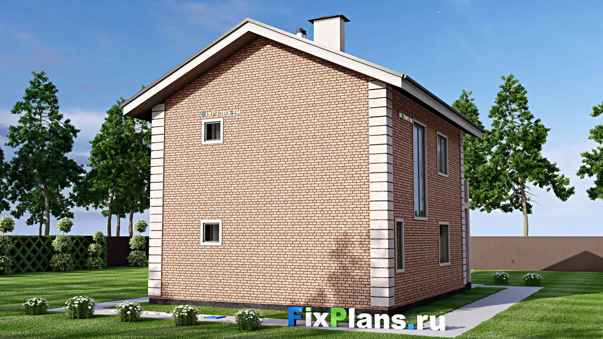 F-13967 - Проект двухэтажного дома 9 на 12, площадью 150 м² с балконом и 2 спальнями