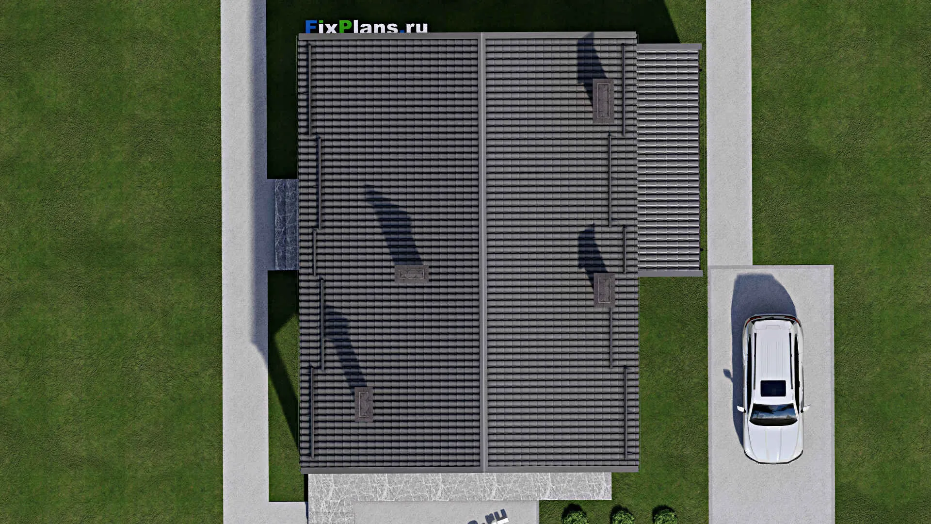F-4067 - Проект дома с мансардой 13 на 15, площадью 210 м² с террасой, балконом и 3 спальнями