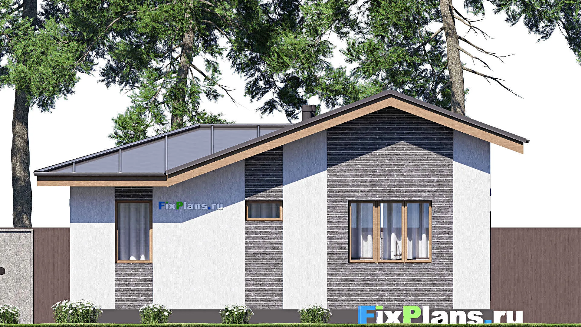 F-19781 - Проект одноэтажного дома 11 на 13, площадью 100 м² с 1 спальнями