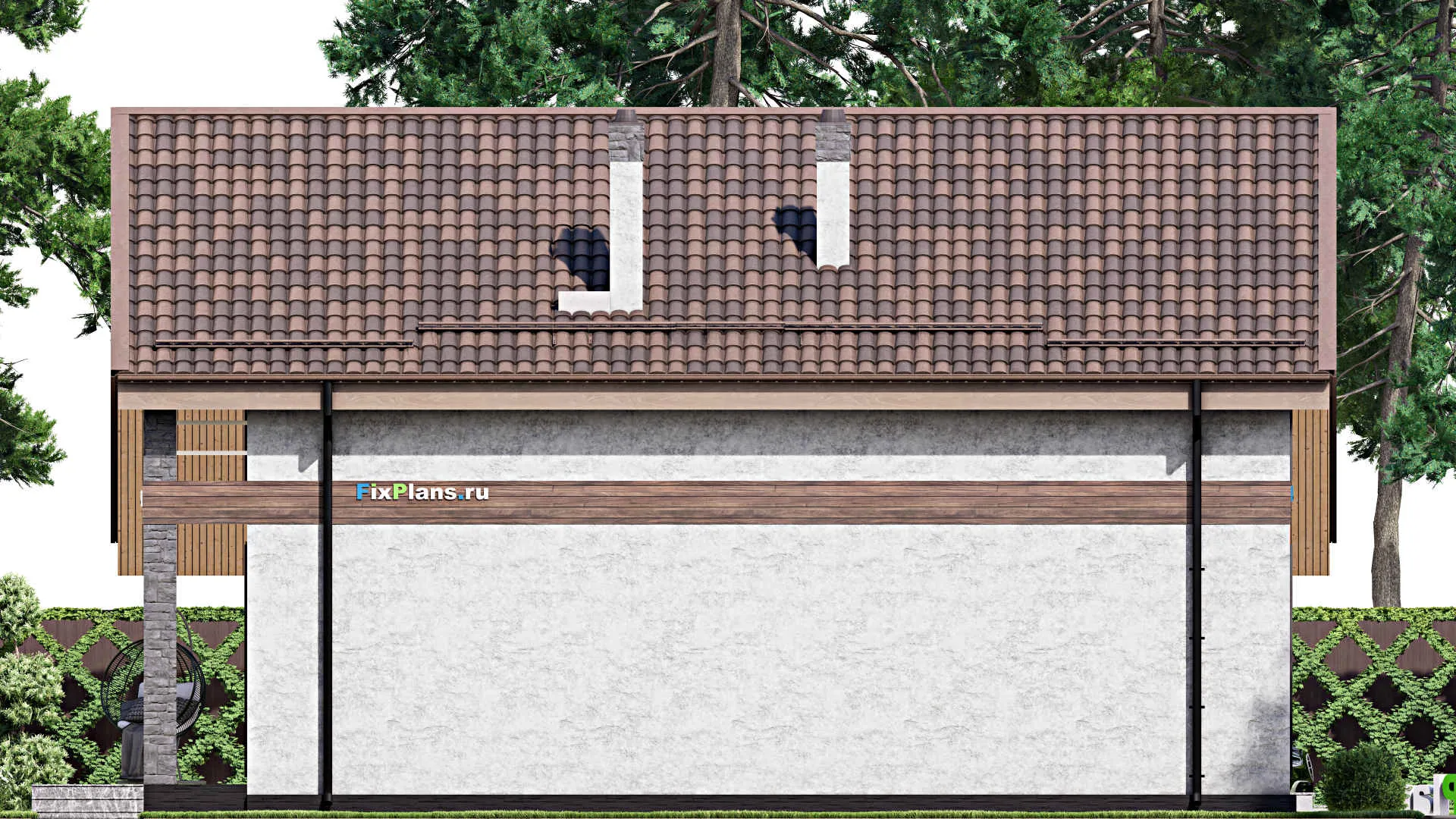 F-14246 - Проект дома с мансардой 13 на 15, площадью 240 м² с террасой, балконом и 5 спальнями