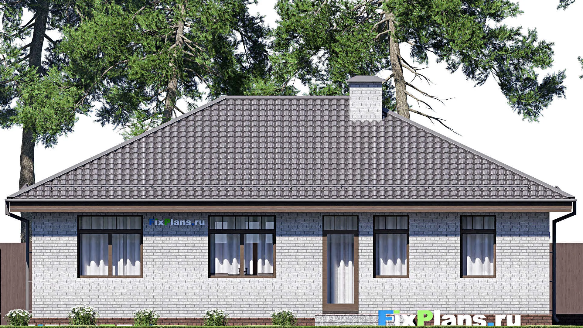 F-18305 - План одноэтажного дома 13 на 16, площадью 130 м² с 3 спальнями