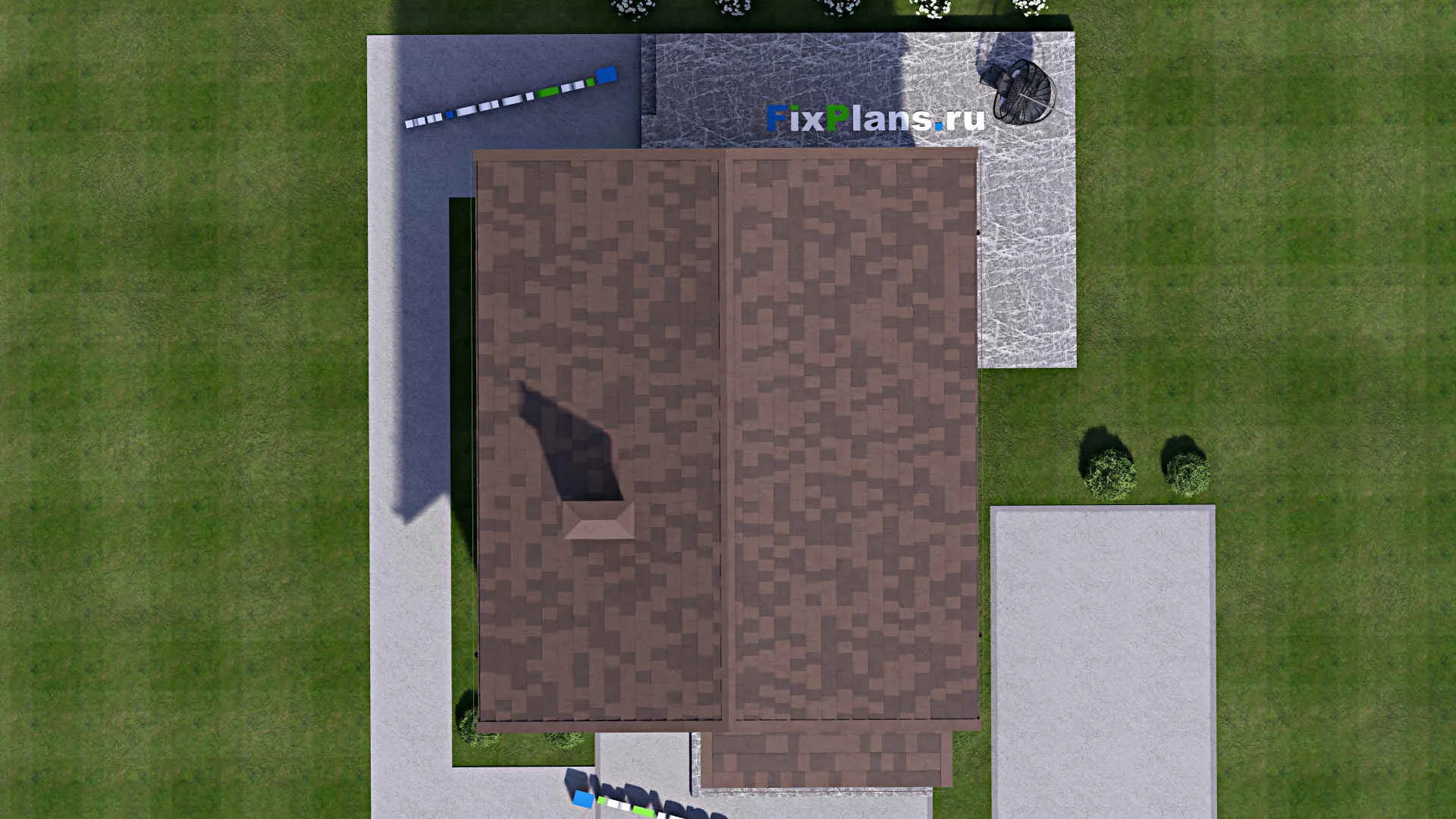 F-14264 - Проект дома с мансардой 11 на 14, площадью 130 м² с террасой и 2 спальнями