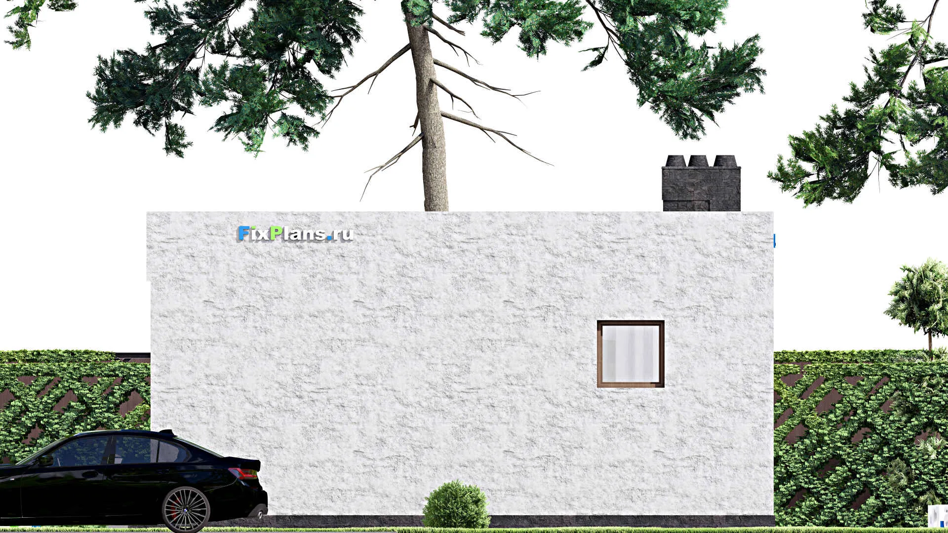 F-15056 - Проект бани 9 на 9, площадью 60 м² с комнатой отдыха и терассой