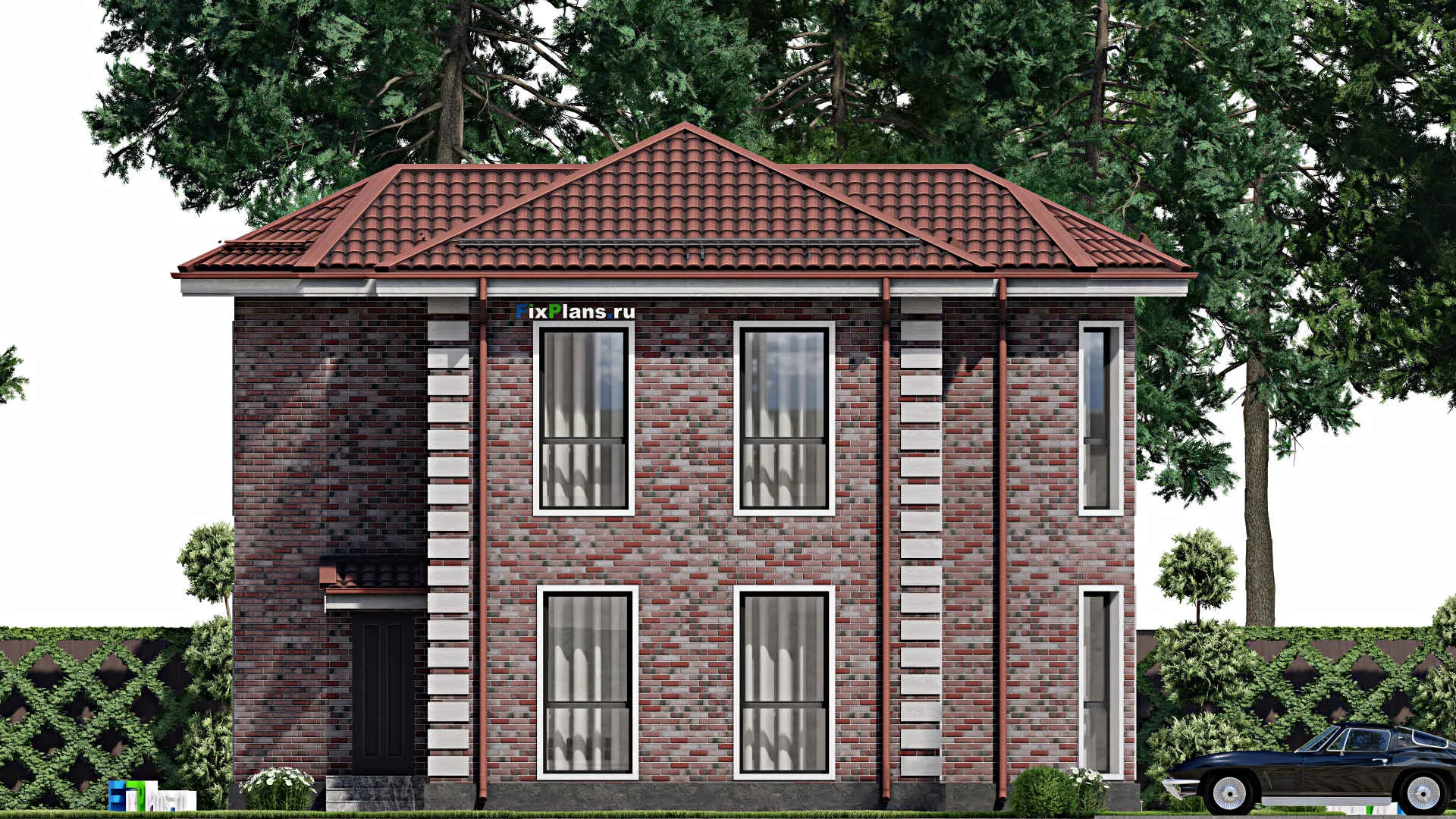 F-2024 - Проект двухэтажного дома 10 на 12, площадью 120 м² с 3 спальнями