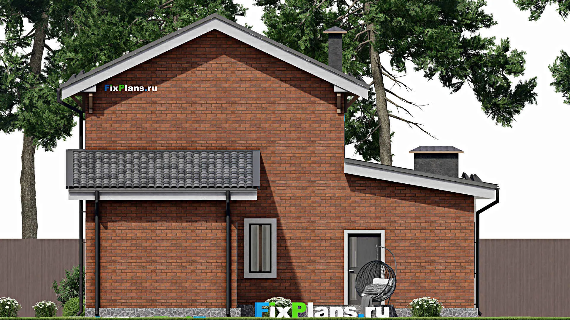 F-7280 - Проект двухэтажного дома 12 на 16, площадью 190 м² с баней и 4 спальнями