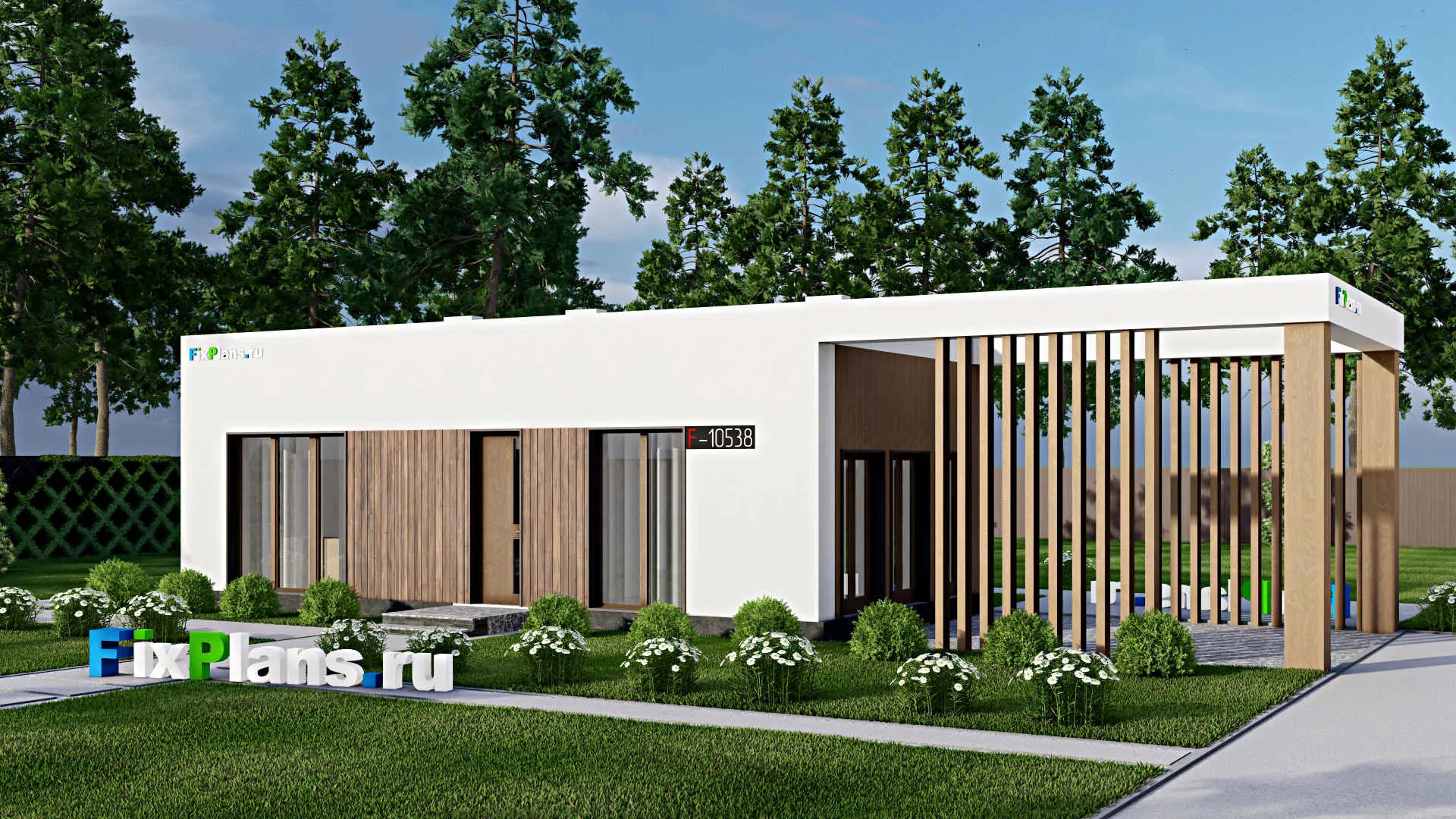 F-10538 - Проект бани 9 на 17, площадью 80 м² с спальней