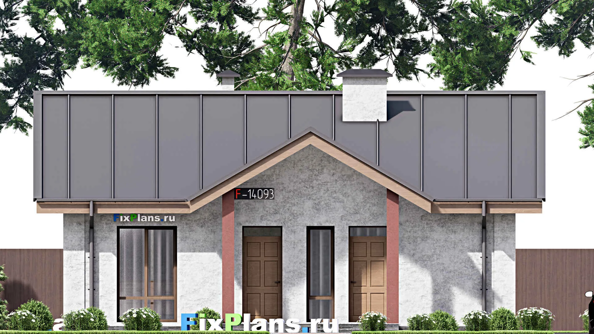 F-14093 - Проект одноэтажного дома 10 на 12, площадью 80 м² с 2 спальнями