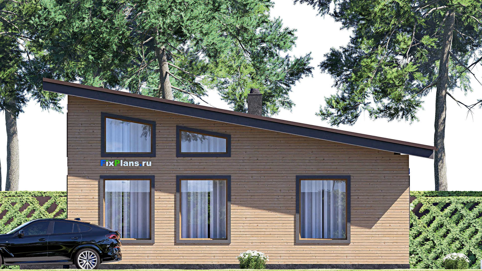 F-17531 - План одноэтажного дома 9 на 12, площадью 80 м² с 1 спальнями