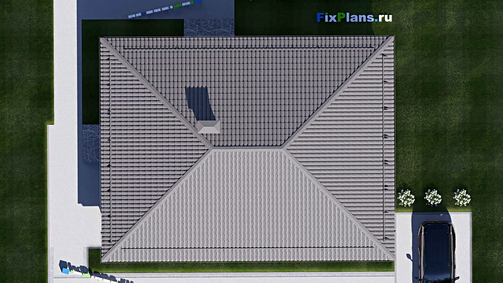 F-18305 - План одноэтажного дома 13 на 16, площадью 130 м² с 3 спальнями