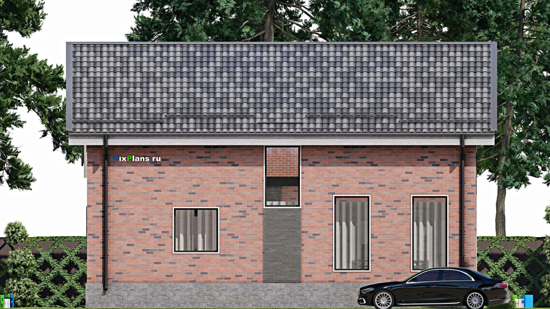 F-2834 - Проект дома с мансардой 11 на 13, площадью 150 м² с 4 спальнями