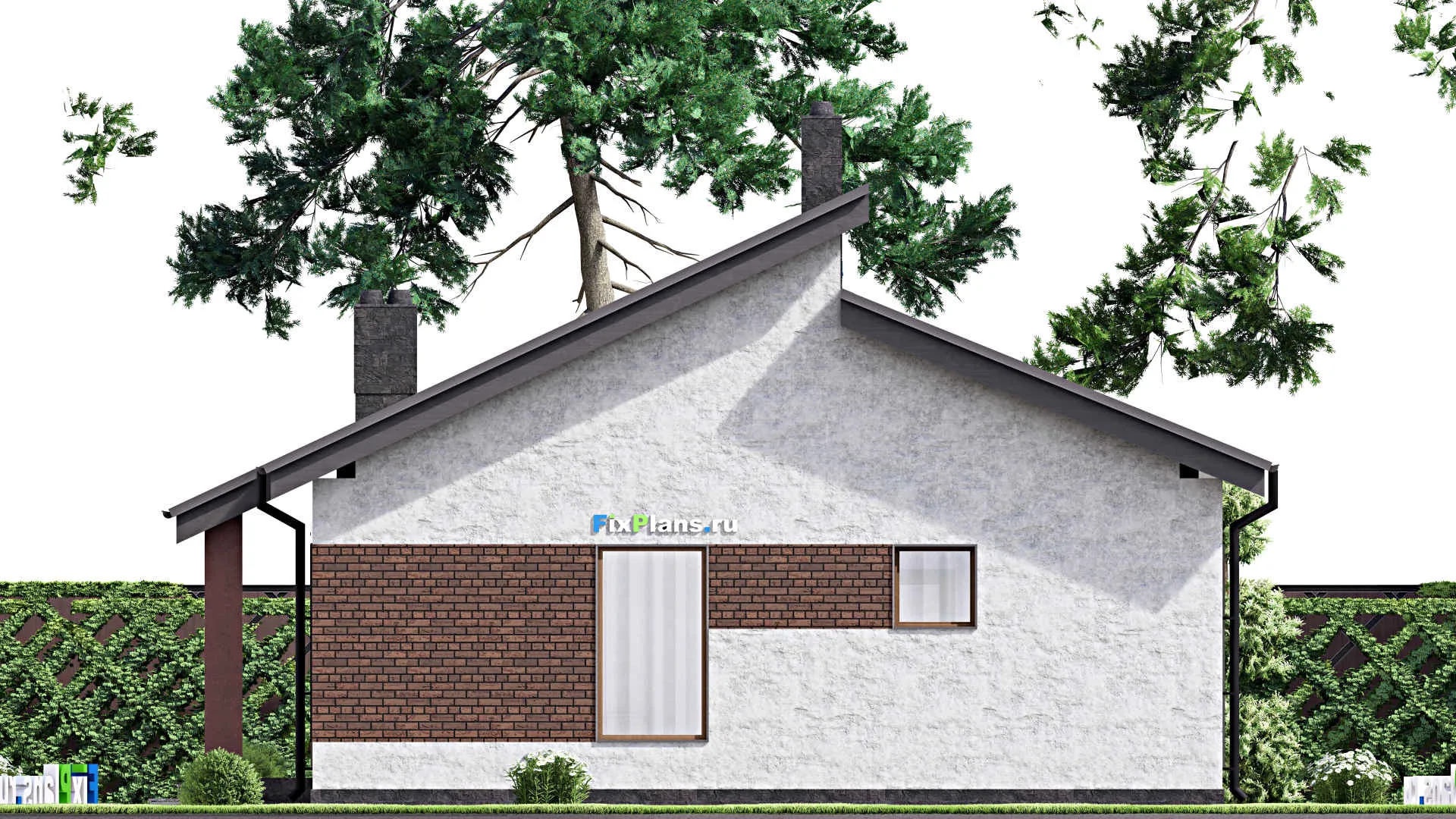 F-15128 - Проект бани 11 на 12, площадью 90 м² с терассой, санузлом и спальней