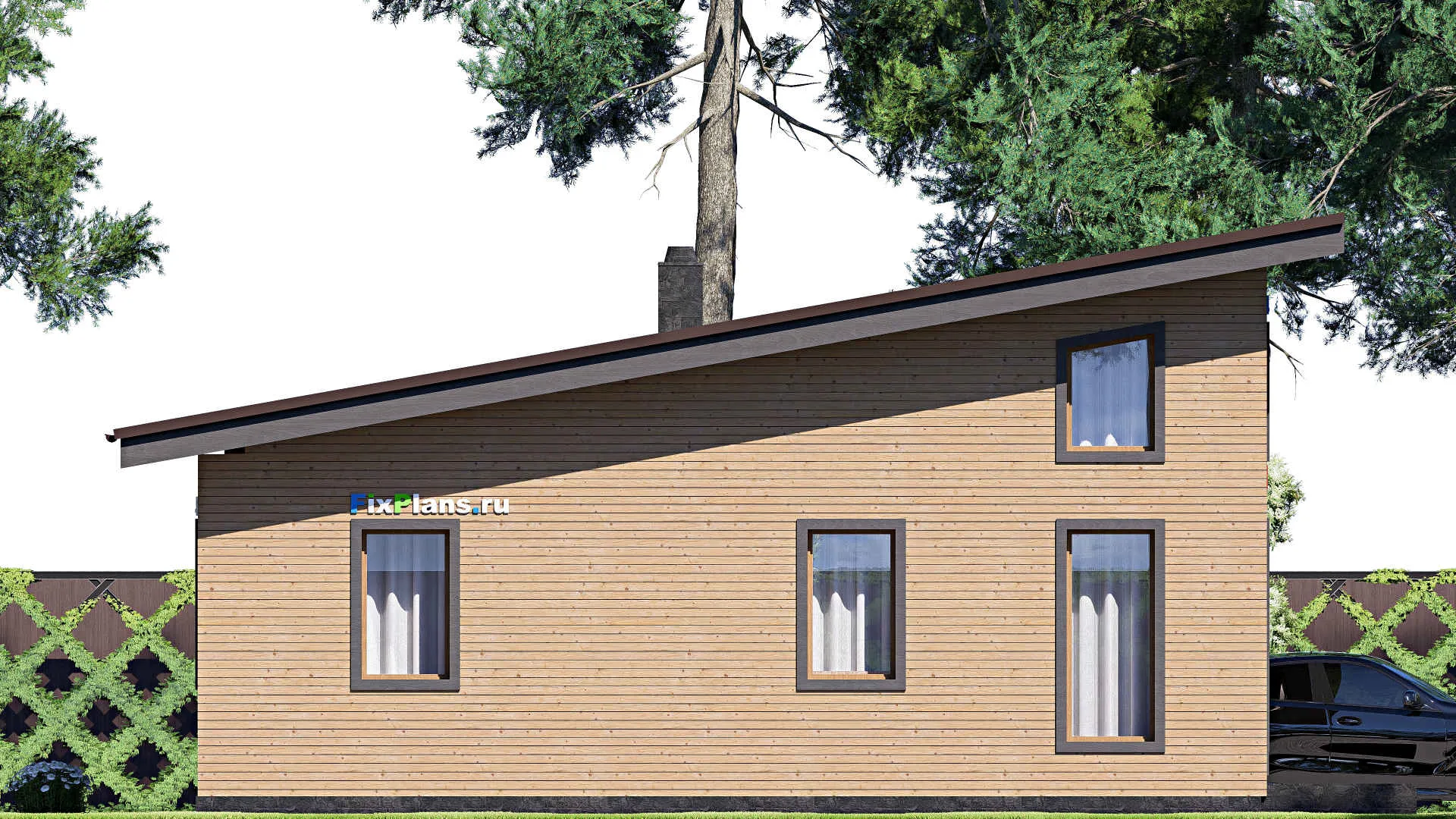 F-17531 - План одноэтажного дома 9 на 12, площадью 80 м² с 1 спальнями