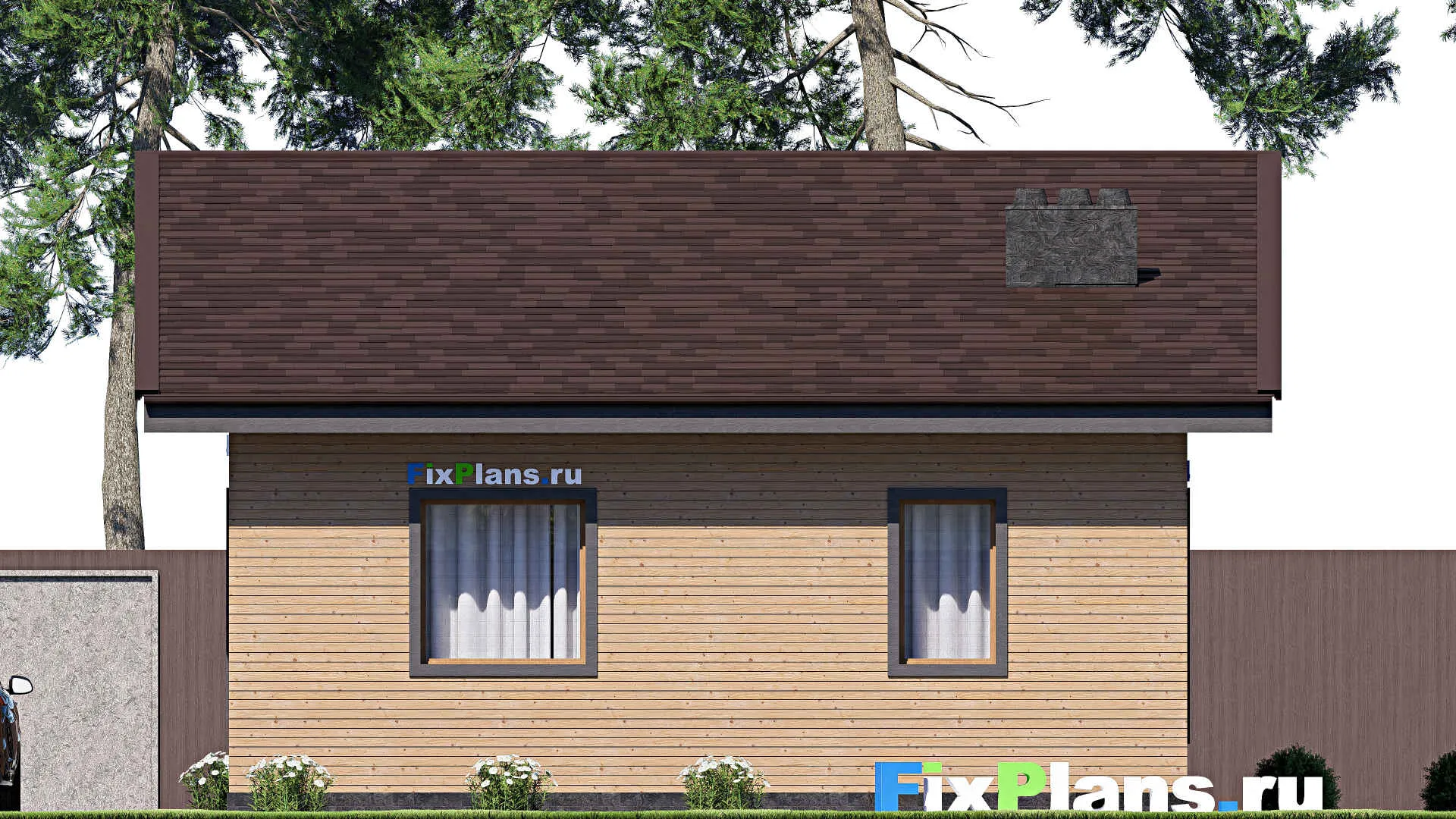 F-17531 - План одноэтажного дома 9 на 12, площадью 80 м² с 1 спальнями