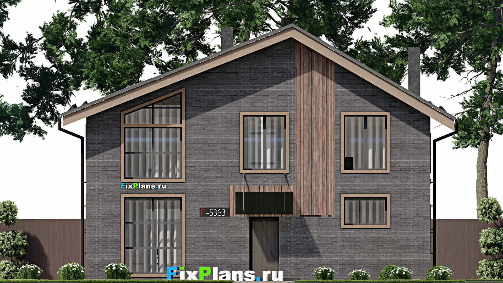 F-5363 - Планы дома с мансардой 9 на 12, площадью 130 м² с 2 спальнями