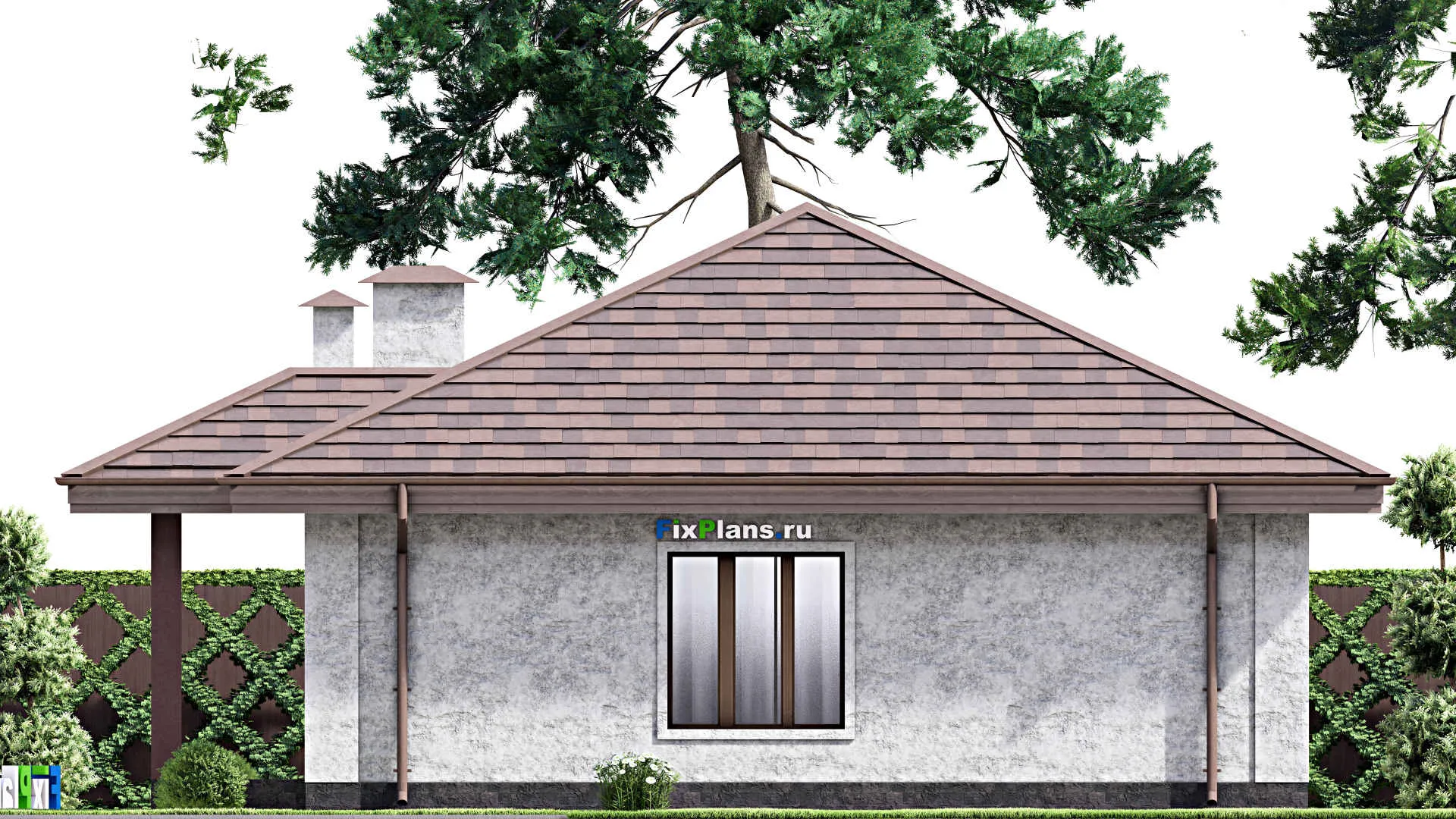 F-14363 - Проект одноэтажного дома 12 на 13, площадью 110 м² с 3 спальнями