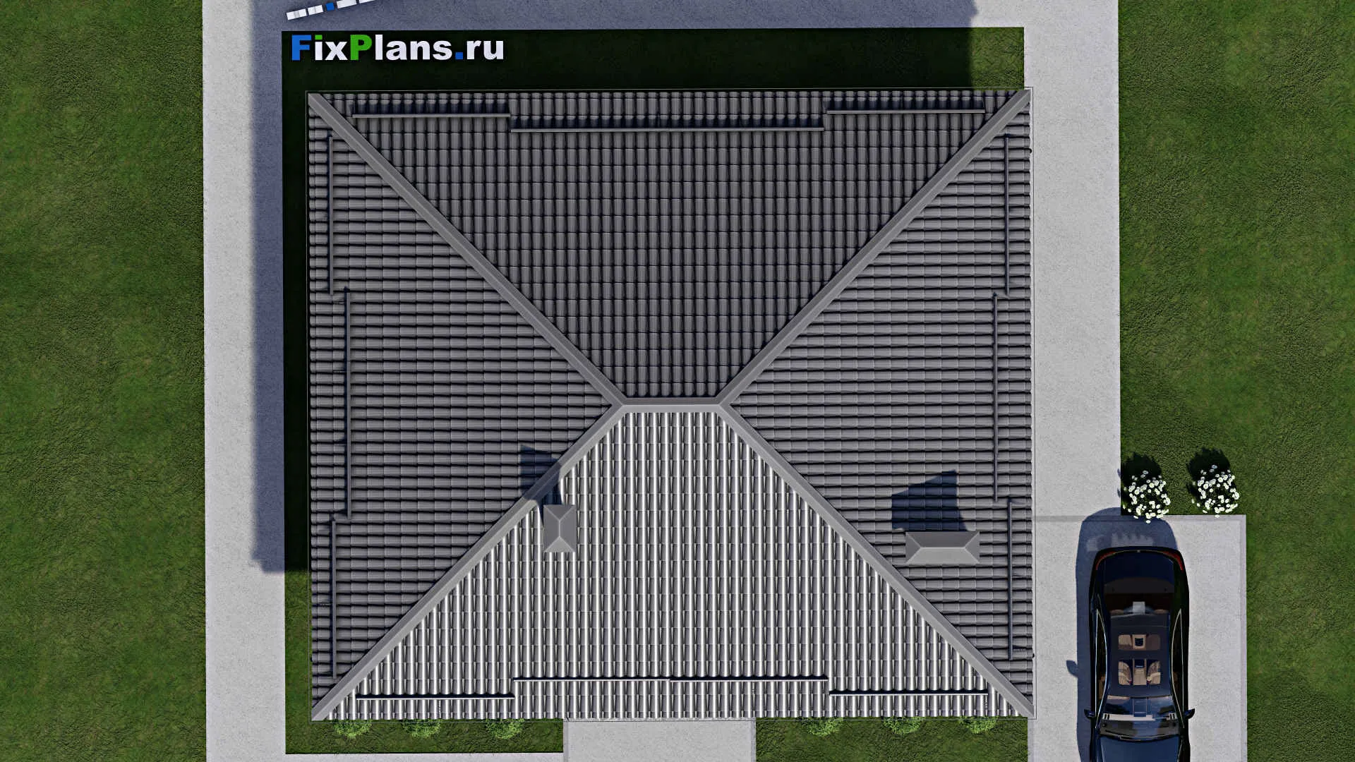 F-10871 - Проект одноэтажного дома 11 на 13, площадью 110 м² с 3 спальнями