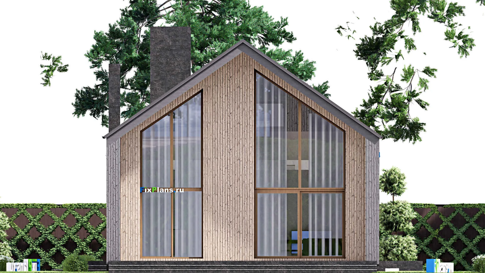 F-16550 - Планы дома с мансардой 13 на 19, площадью 250 м² с 3 спальнями