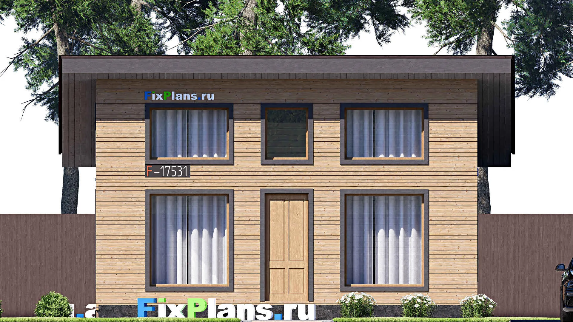 F-17531 - План одноэтажного дома 9 на 12, площадью 80 м² с 1 спальнями