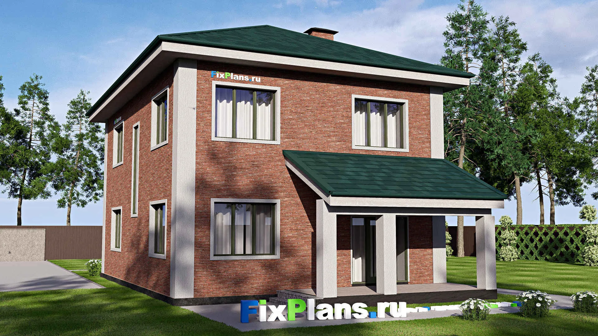 F-19007 - Проект одноэтажного дома 10 на 15, площадью 160 м² с террасой и 3 спальнями