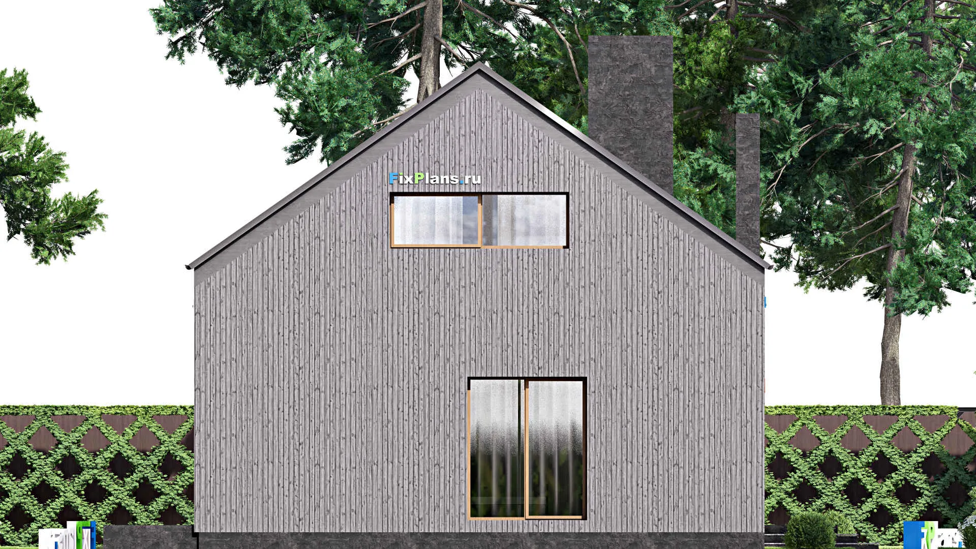 F-16550 - Планы дома с мансардой 13 на 19, площадью 250 м² с 3 спальнями