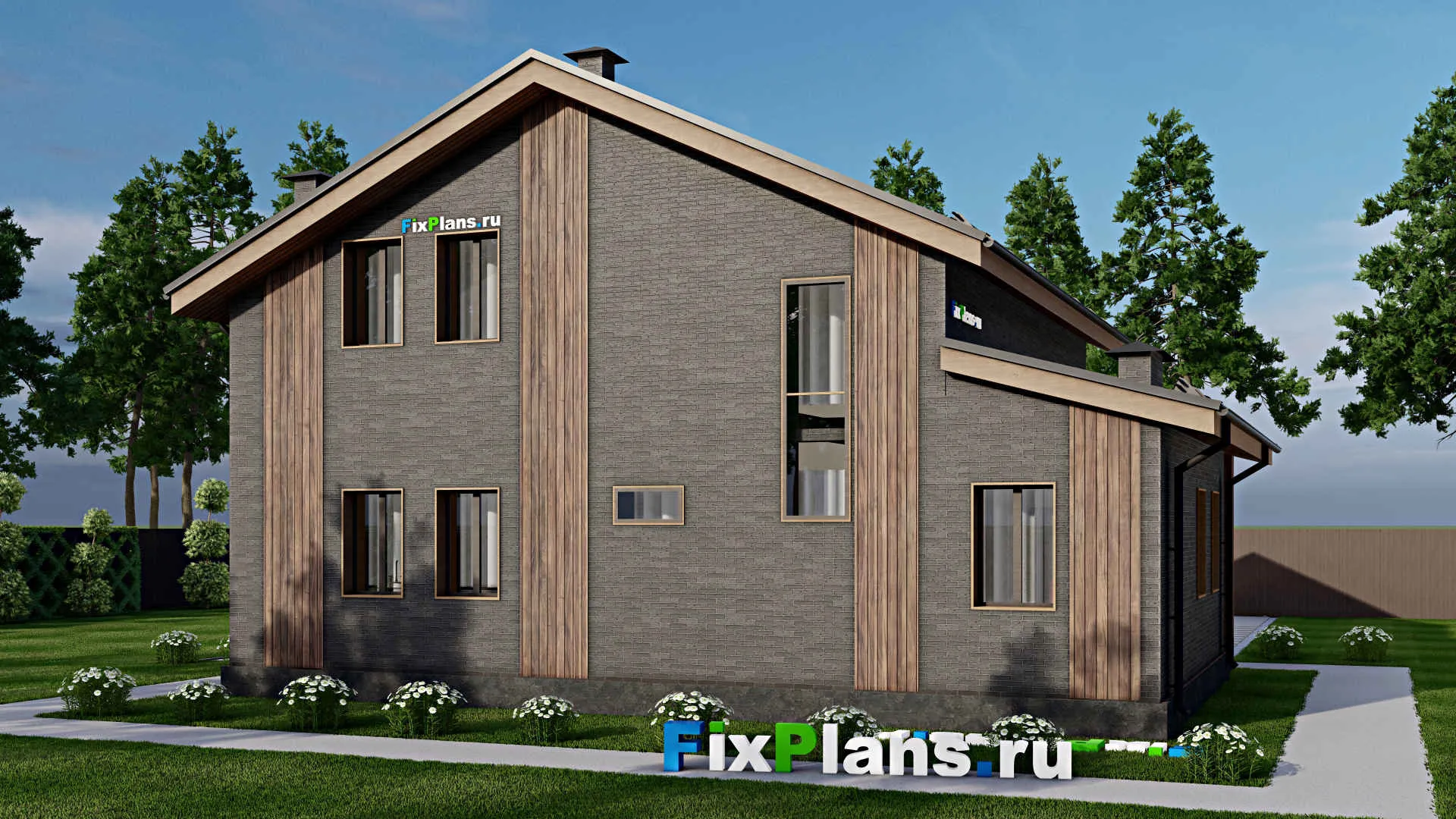 F-4850 - Проект дома с мансардой 10 на 13, площадью 160 м² с 2 спальнями