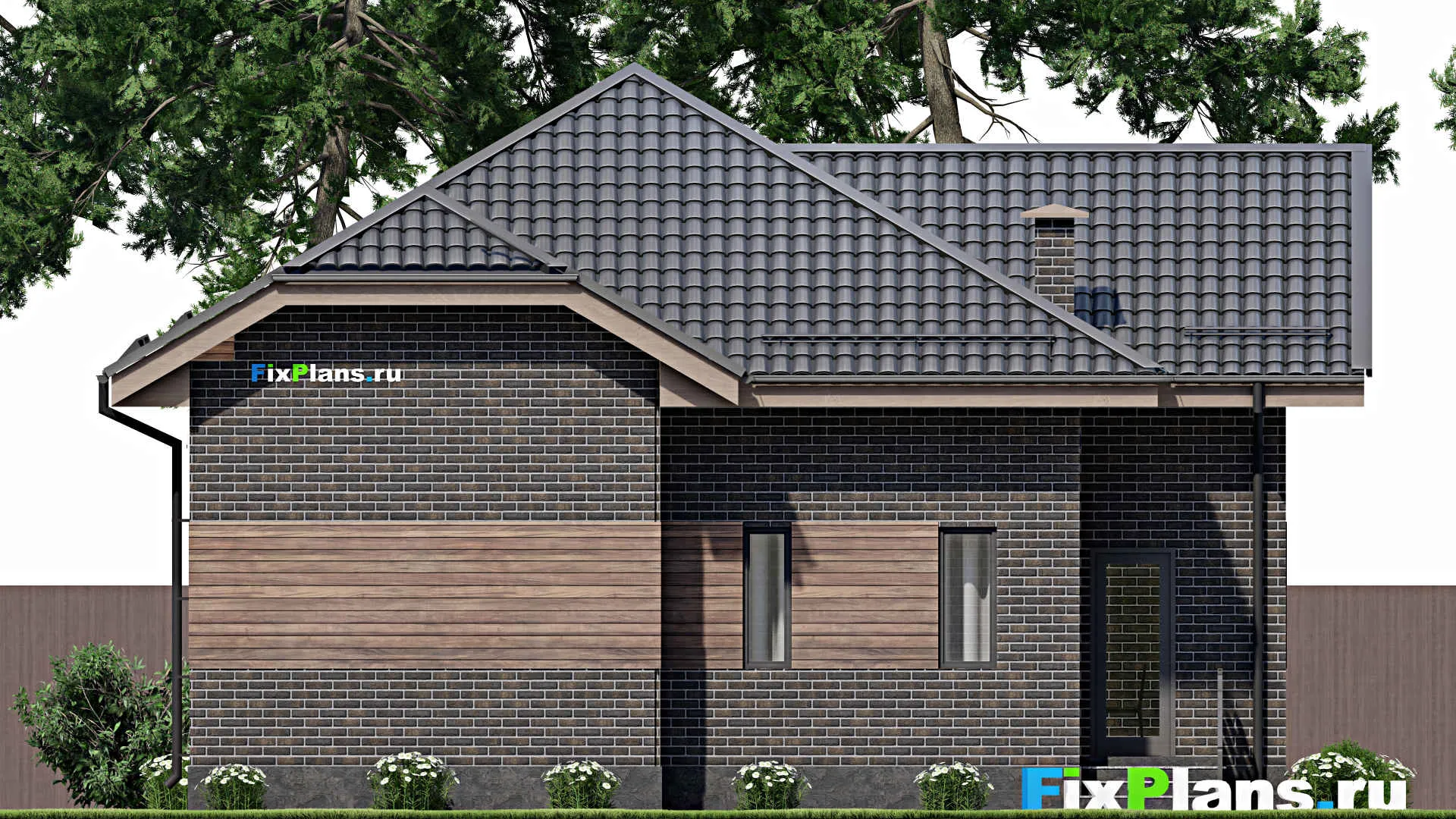 F-4832 - Проект одноэтажного дома 11 на 12, площадью 90 м² с 2 спальнями