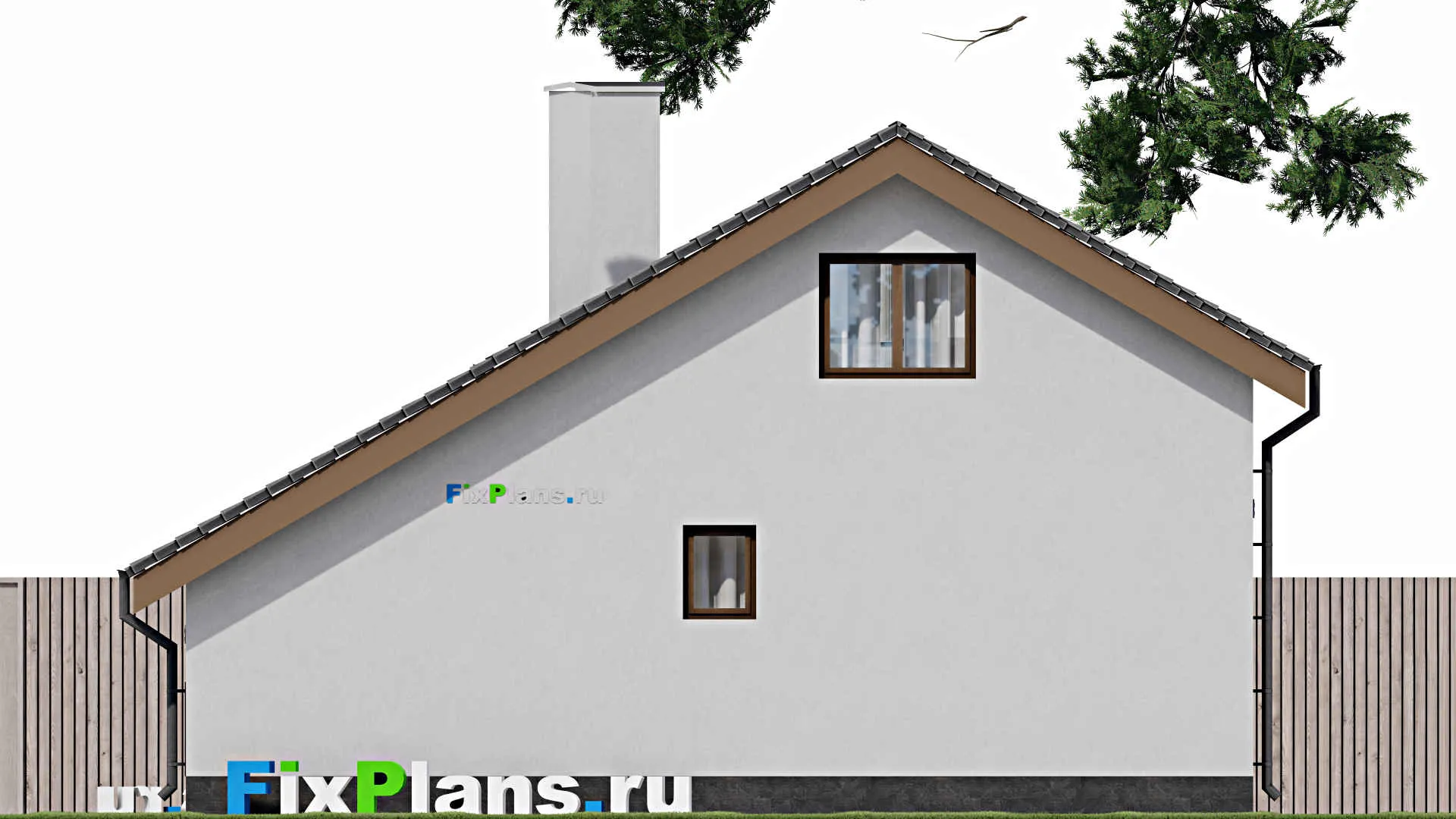 F-1574 - Проект дома с мансардой 10 на 11, площадью 110 м² с террасой и 2 спальнями