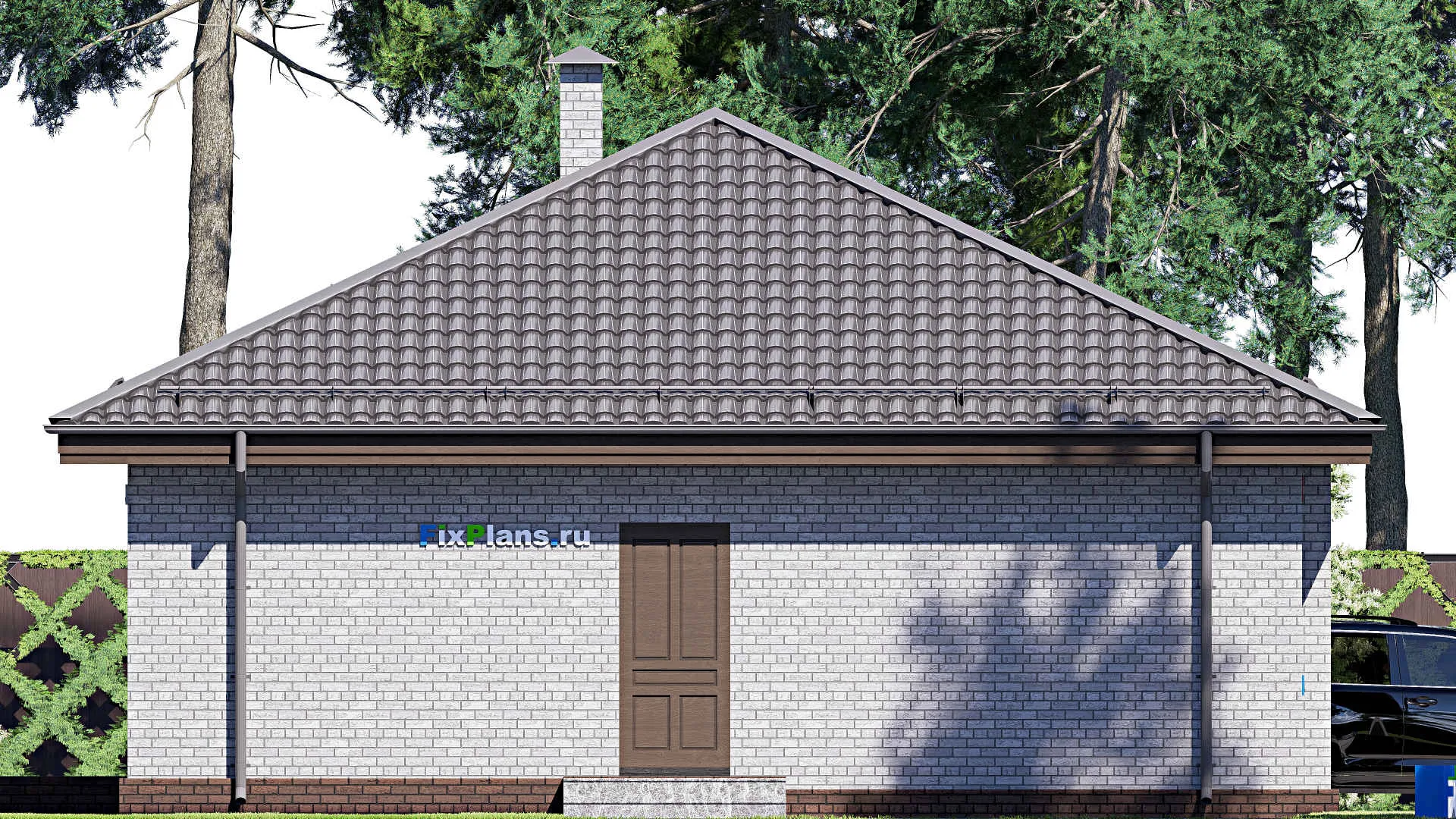 F-18305 - План одноэтажного дома 13 на 16, площадью 130 м² с 3 спальнями