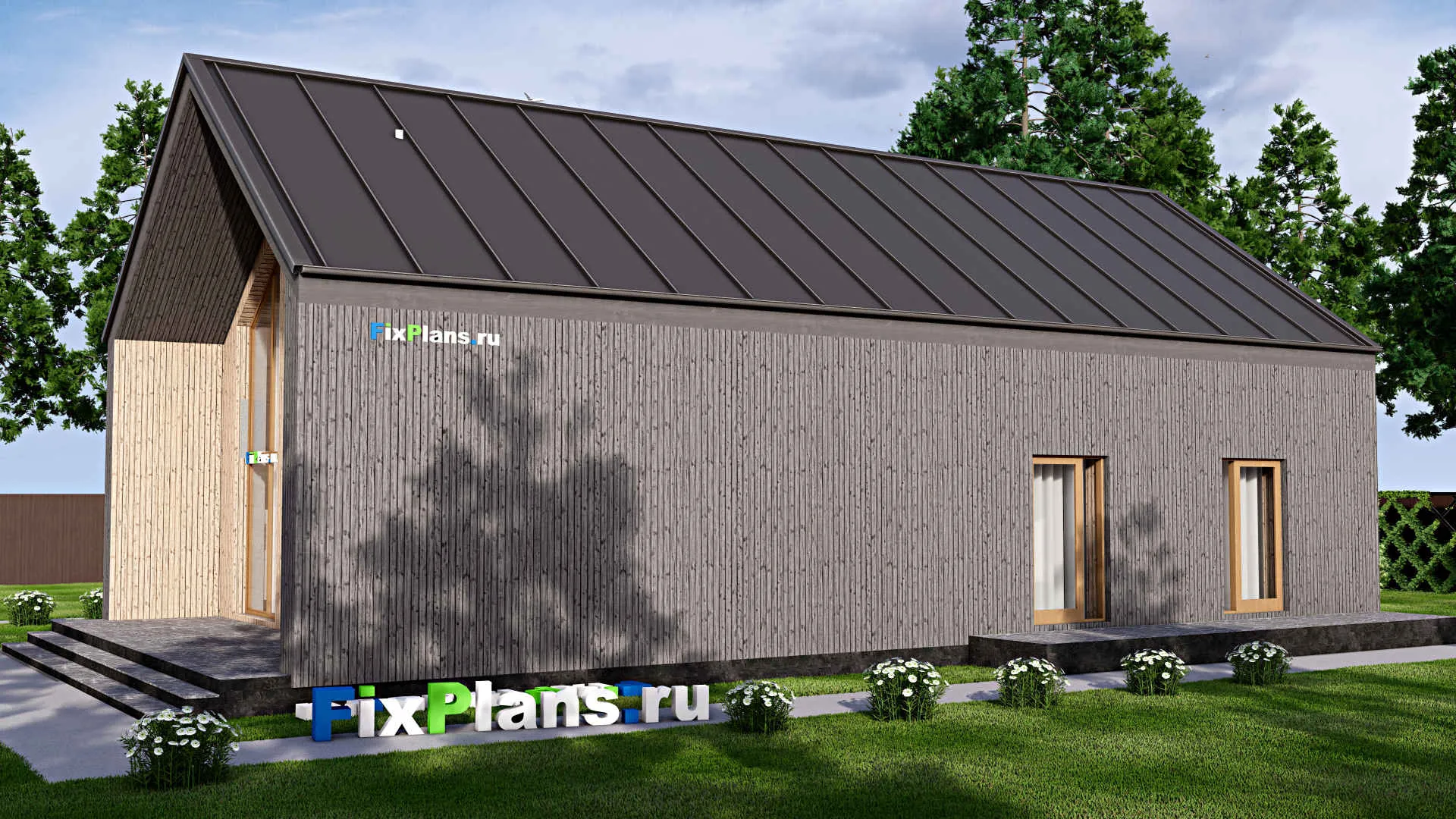 F-16550 - Планы дома с мансардой 13 на 19, площадью 250 м² с 3 спальнями